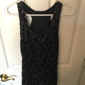1920s Flapper Sequin Paisley Racer Back Dress